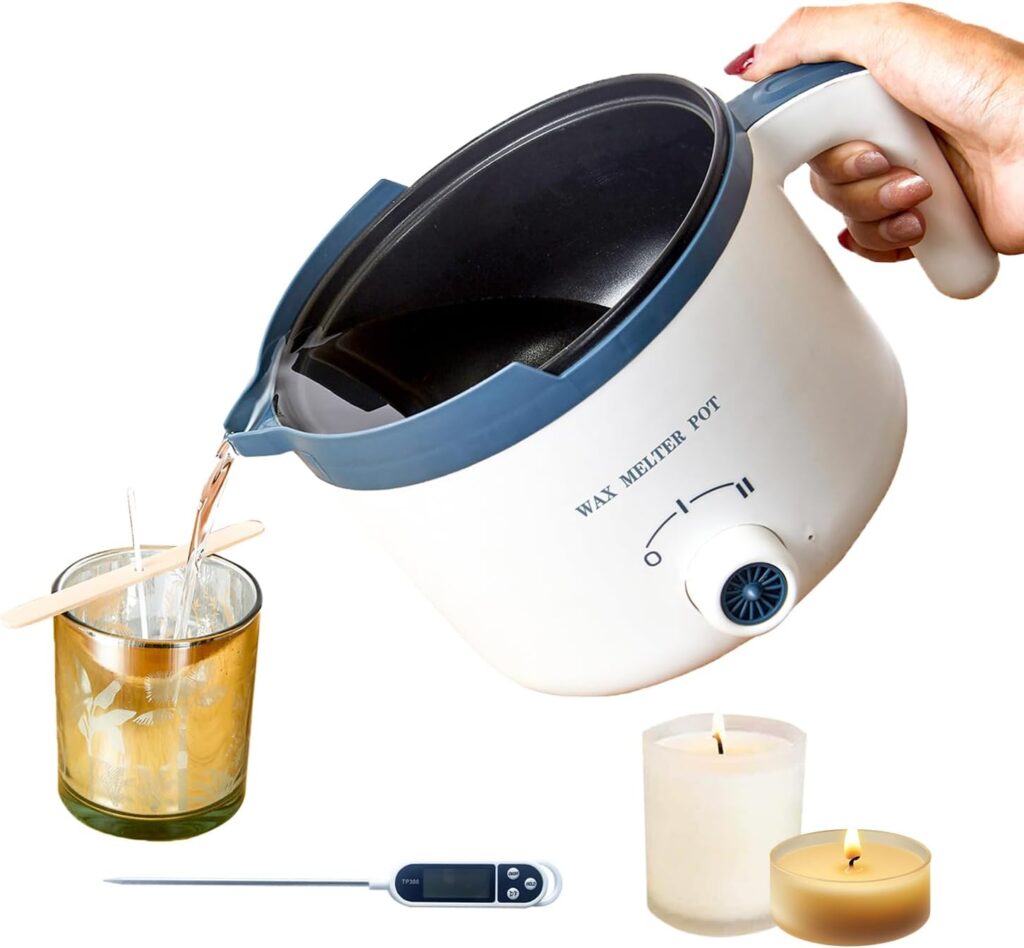 Ksedcon Candle Melting Pot, Electric Wax Melter for Candle Making with Pouring Spout, Non-Stick Small Candle Making Pouring Pot