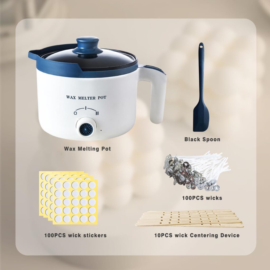 Ksedcon Candle Melting Pot, Electric Wax Melter for Candle Making with Pouring Spout, Non-Stick Small Candle Making Pouring Pot