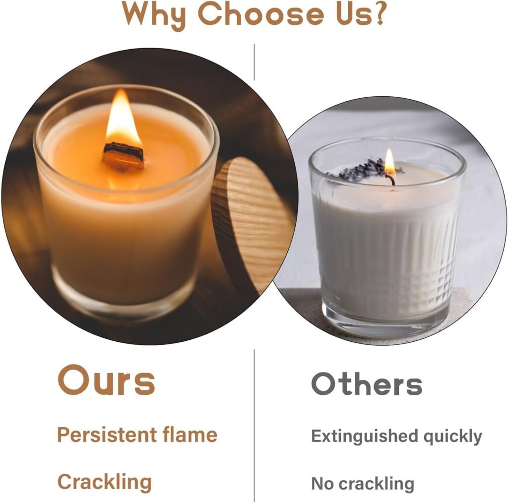 100 Wood Wicks for Candles Making - Smokeless Wooden Candle Wicks Crackling Candle Wax Wood Wick mechas para velas de cera Candle Making Wicks for Paraffin Candle Soy Wax Candlemaking(50 Sets)