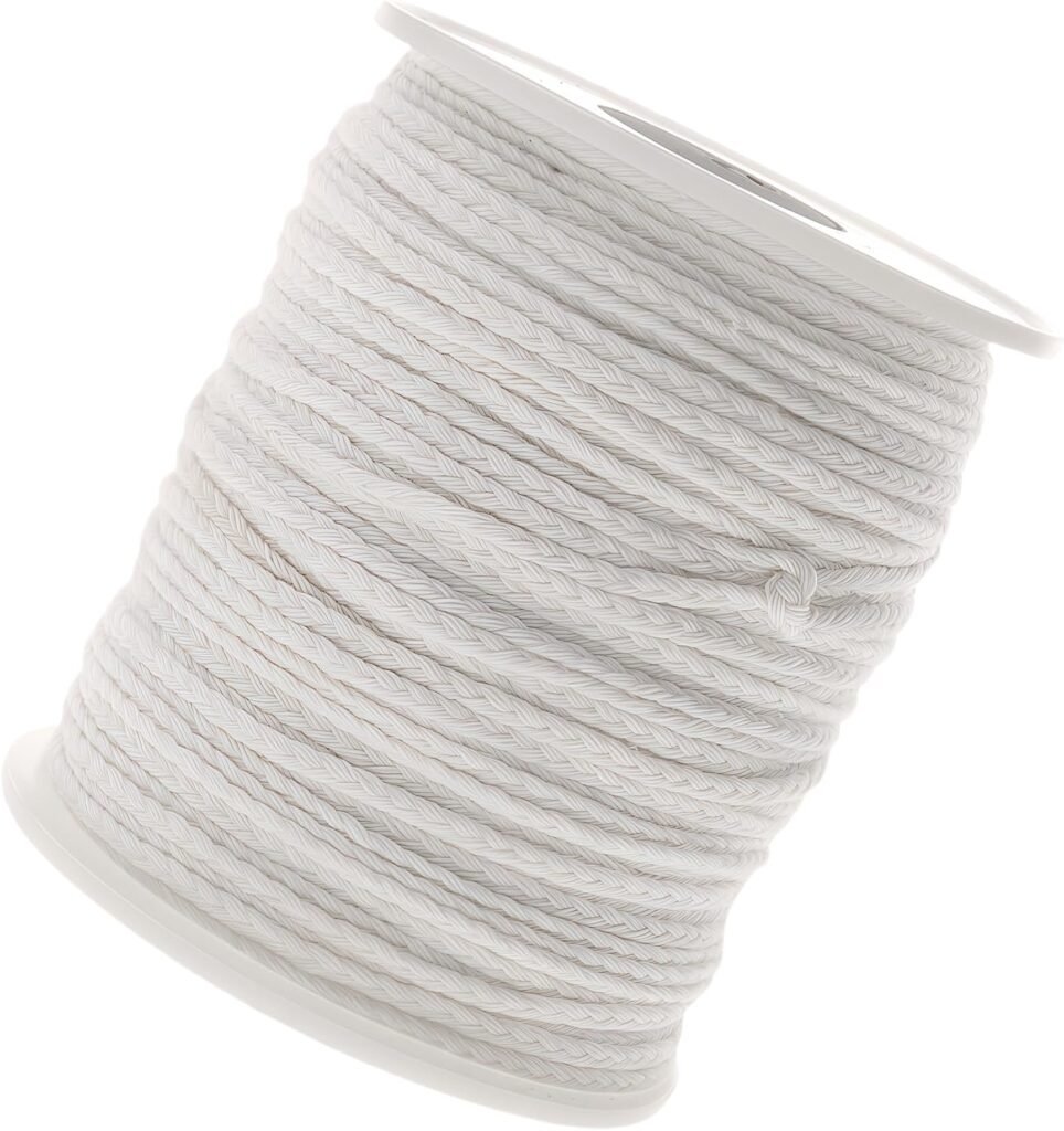 Candle Wicks 100% Natural Cotton, Roll 200 Feet Twine String Spools Braid Candle Non-Smoke Candles Wicks for Candle Making Accessories DIY(1 Roll 200Feet Cotton Wire) Mother Day+Easter Decor or Gifts