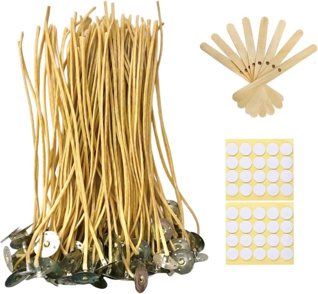 Candle Wicks 100 PCS 8 inch Hemp Candle Wicks 2.5mm Organic Beeswax Candle Wicks for Candle Making Edible Candle Wick for Butter Candle Hemp Candle Wick