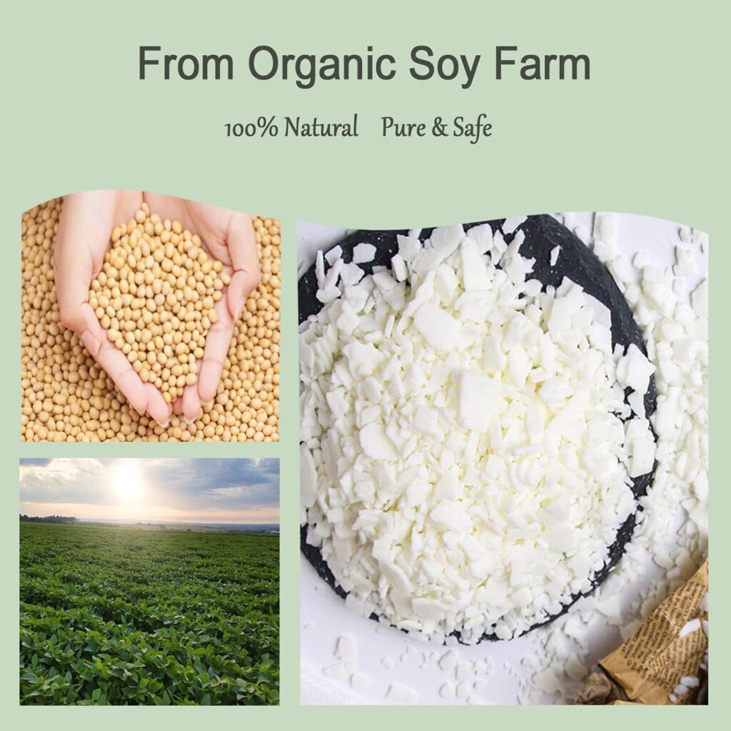 DINGPAI Natural Soy Wax for Candle Making, 2lb Organic Soy Wax Flakes, Premium Soy Candle Wax for Candle Making Supplies, Pure Candle Wax from Farm, No Harmless, Additives