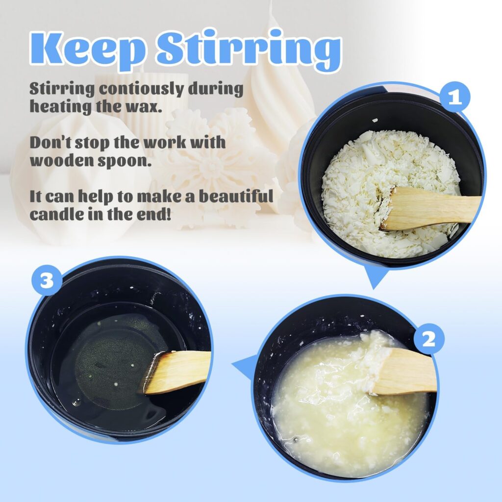 KQU Wax Melting Pot with Thermometer, Electric Wax Melter for Candle Making with Spout, Small Double Boiler Pot Set for Beginner Adults