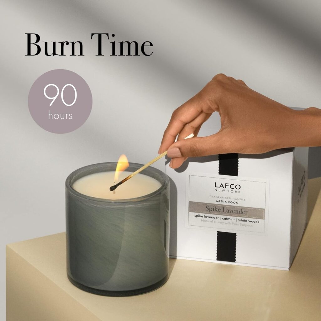 LAFCO New York Signature Candle - 90-Hour Burn Time - Reusable, Hand Blown Glass Vessel - Made in The USA