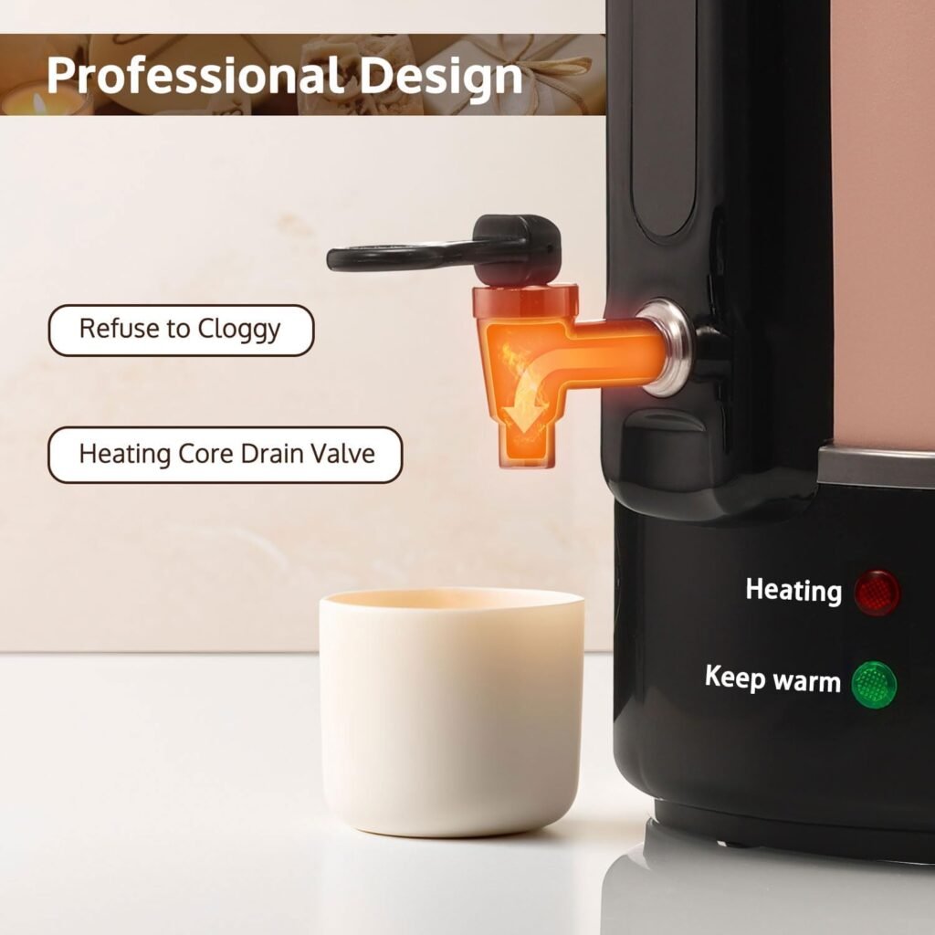 OFFNOVA Wax Melter for Candle Making, 6L Large Wax Melting Pot with Heating Core Spout  Digital Display, Ideal for Business or Craft(White)