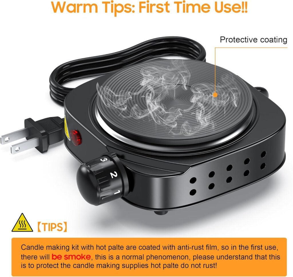 Ohcans Candle Making Kit Supplies for Beginners, Soy Wax DIY Candle Making for Adults, with 900ml Candle Make Pouring Pot, Candle Wicks, Wicks Sticker, Wicks Holder,Soy Candle Wax