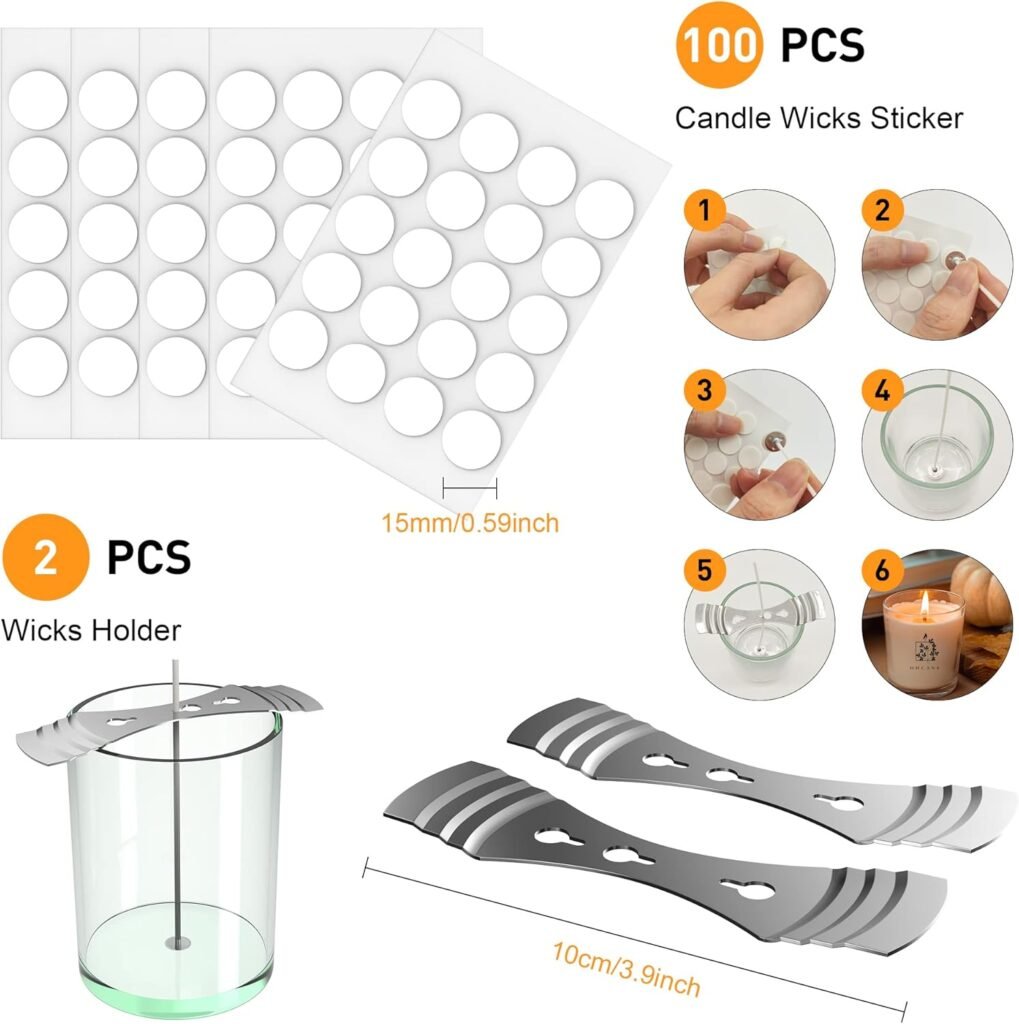 Ohcans Candle Making Kit Supplies for Beginners, Soy Wax DIY Candle Making for Adults, with 900ml Candle Make Pouring Pot, Candle Wicks, Wicks Sticker, Wicks Holder,Soy Candle Wax