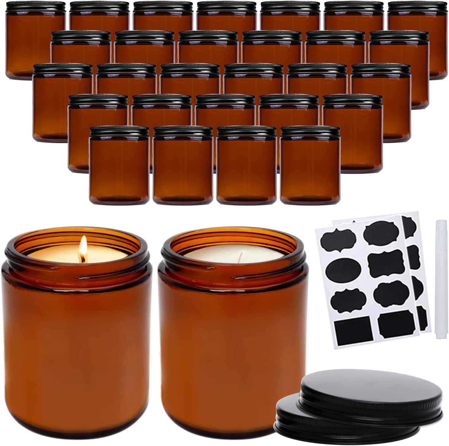 QAPPDA 8oz Amber Candle Jars Set of 30 Review