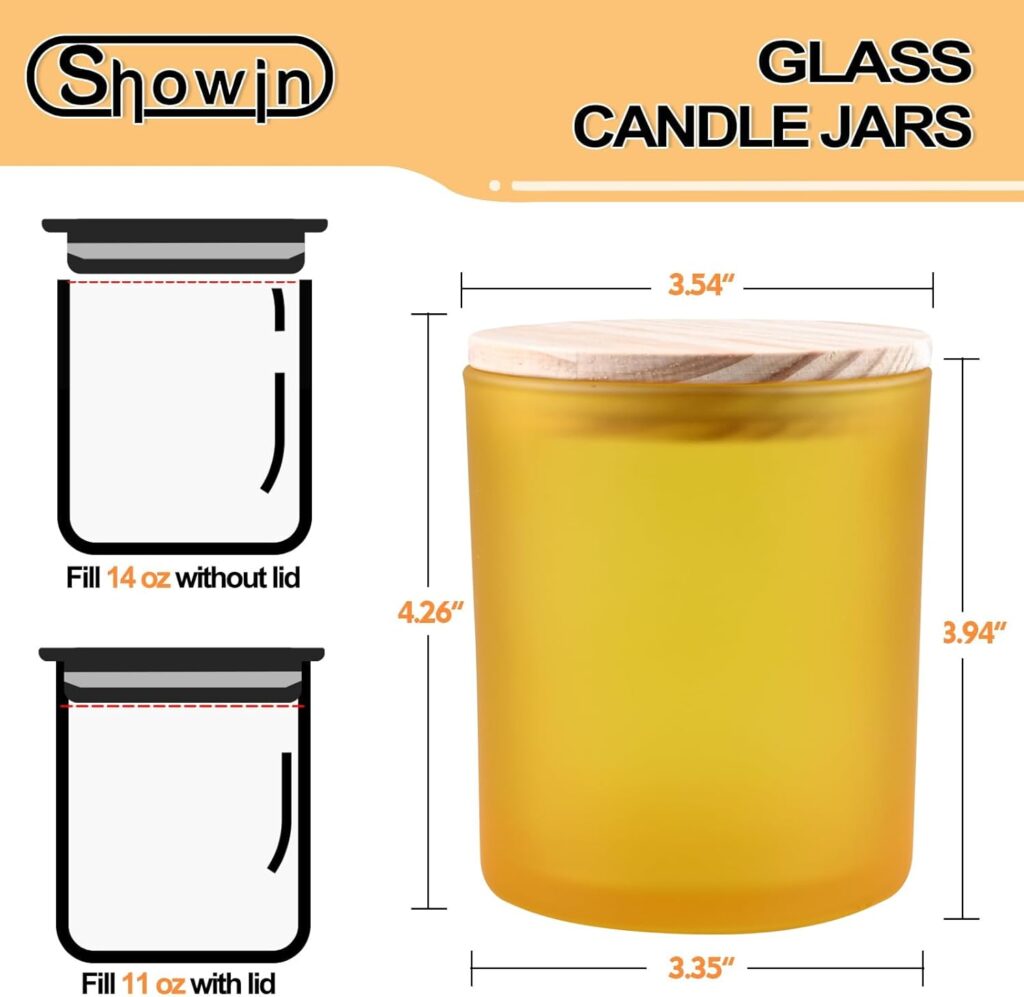 Thick Candle Jars for Making Candles 12 Pcs, 7 OZ Empty Jars with Wood Lids for Candle Making, Sample Container, Clear