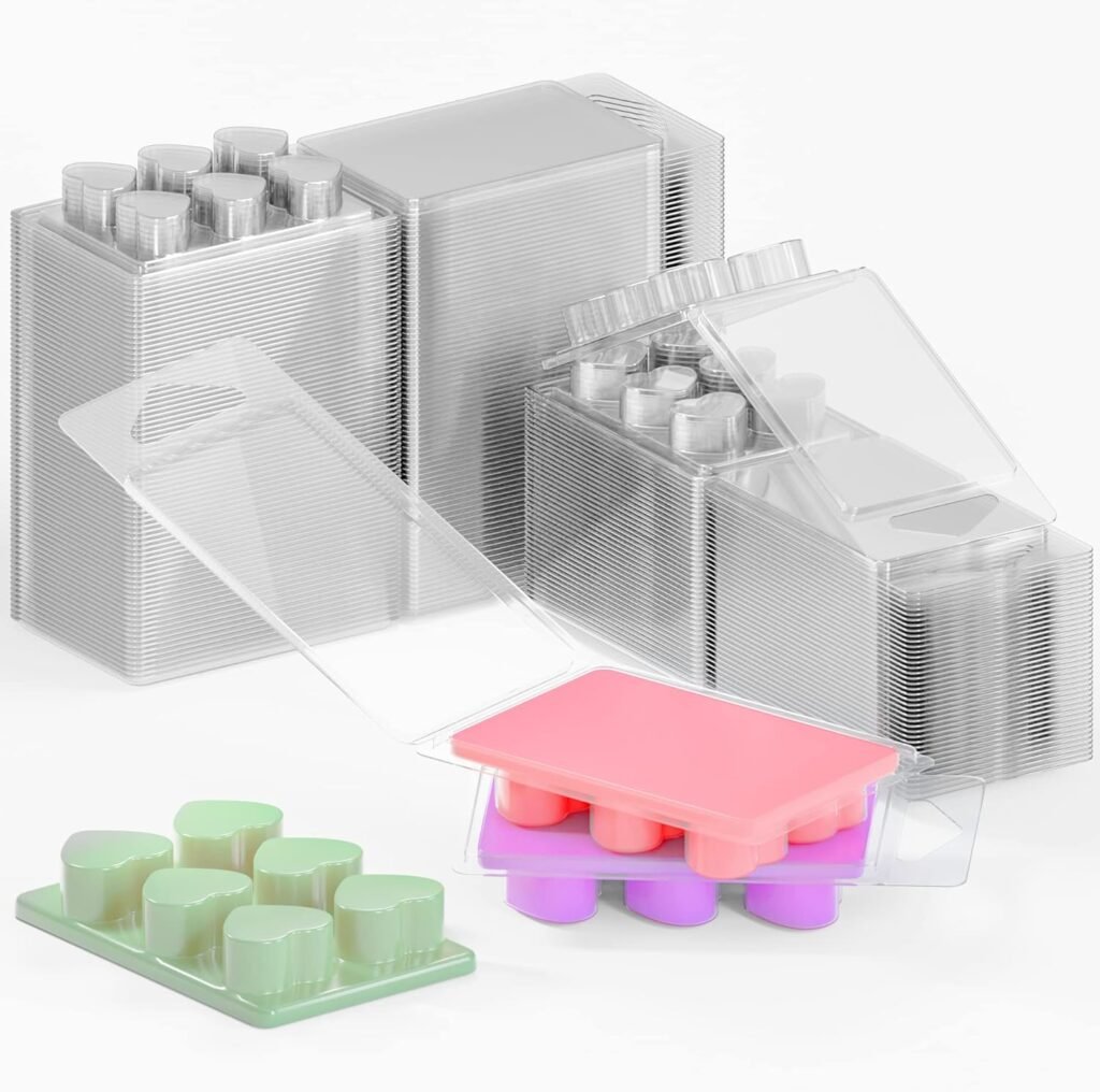 100 Pack Wax Melt Containers with 6 Cavity Clear Plastic Wax Melt Clamshell for DIY Wax Melt Candles, Shape (Square) 100 Pack Wax Melt Containers with 6 Cavity Clear Plastic Wax Melt Clamshell for DIY Wax Melt Candles, Shape (Square)