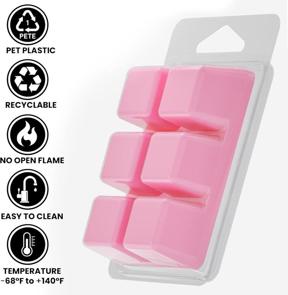 100 Pack Wax Melt Containers with 6 Cavity Clear Plastic Wax Melt Clamshell for DIY Wax Melt Candles, Shape (Square) 100 Pack Wax Melt Containers with 6 Cavity Clear Plastic Wax Melt Clamshell for DIY Wax Melt Candles, Shape (Square)