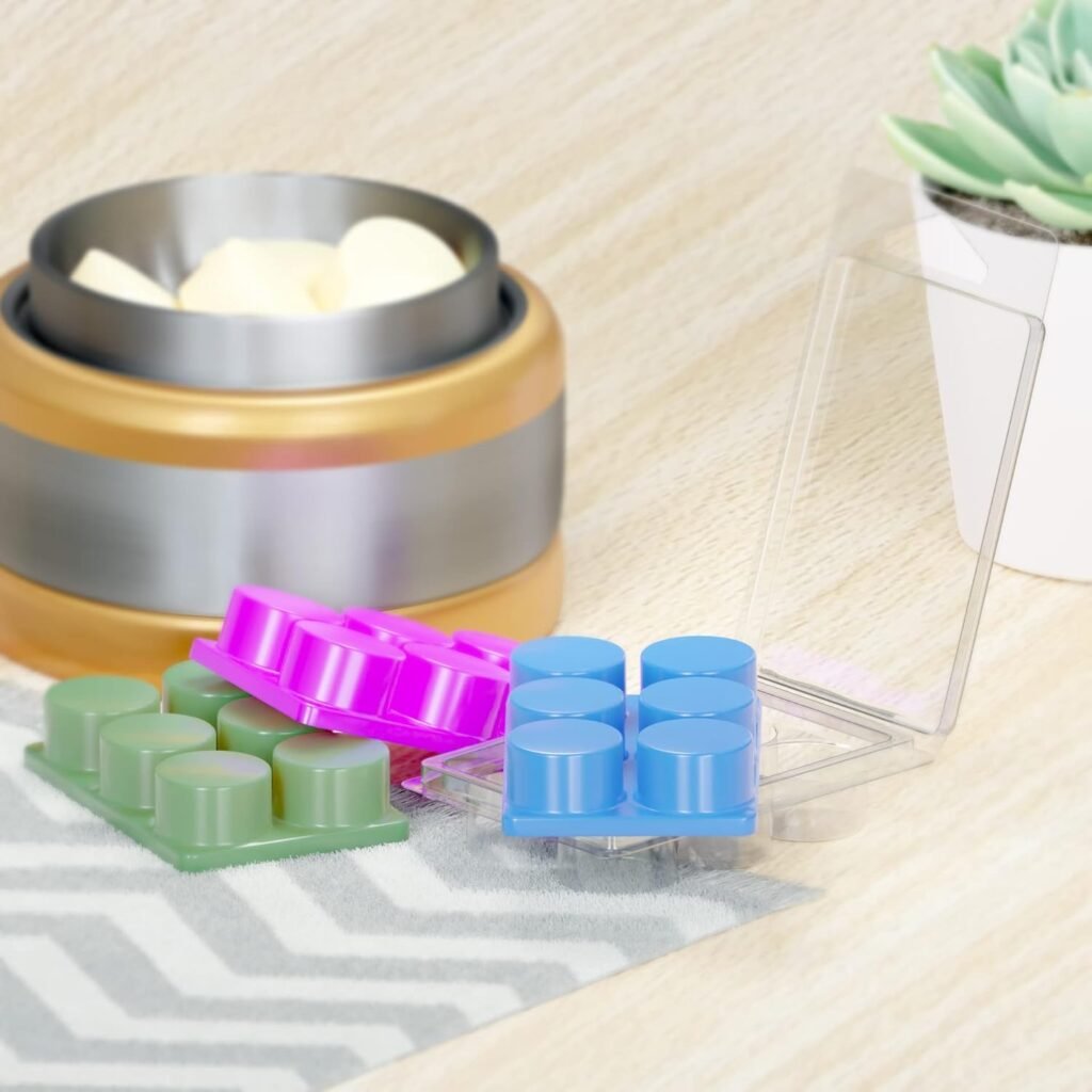 100 Pack Wax Melt Containers with 6 Cavity Clear Plastic Wax Melt Clamshell for DIY Wax Melt Candles, Shape (Square) 100 Pack Wax Melt Containers with 6 Cavity Clear Plastic Wax Melt Clamshell for DIY Wax Melt Candles, Shape (Square)