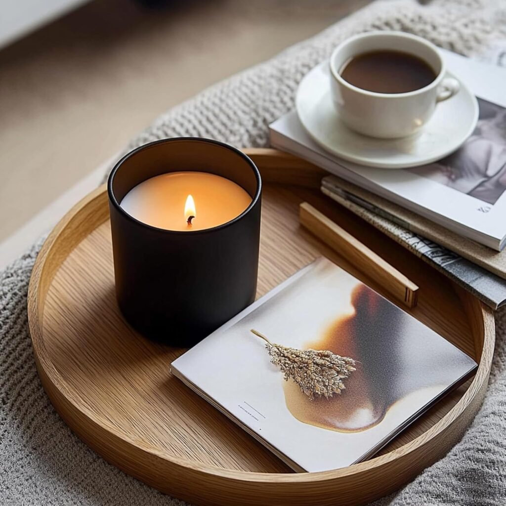 15 Pack Candle Glass Jars- 7oz Matt Black Empty Candle Jar with Bamboo Lids and Sticky Labels, Bulk Candle Jars for Making Candles Containers - Dishwasher Safe