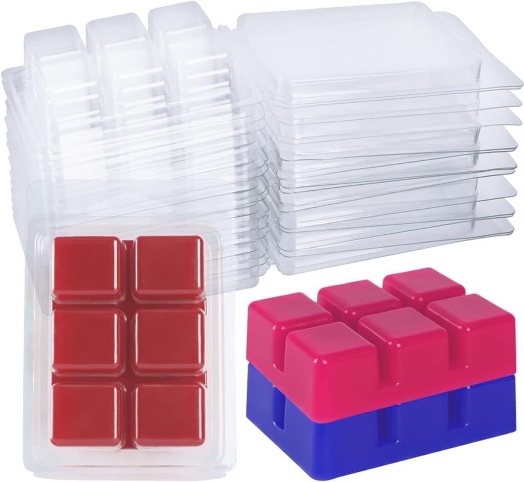 Clear Plastic Wax Melt Molds - 100 Pack Clamshells
