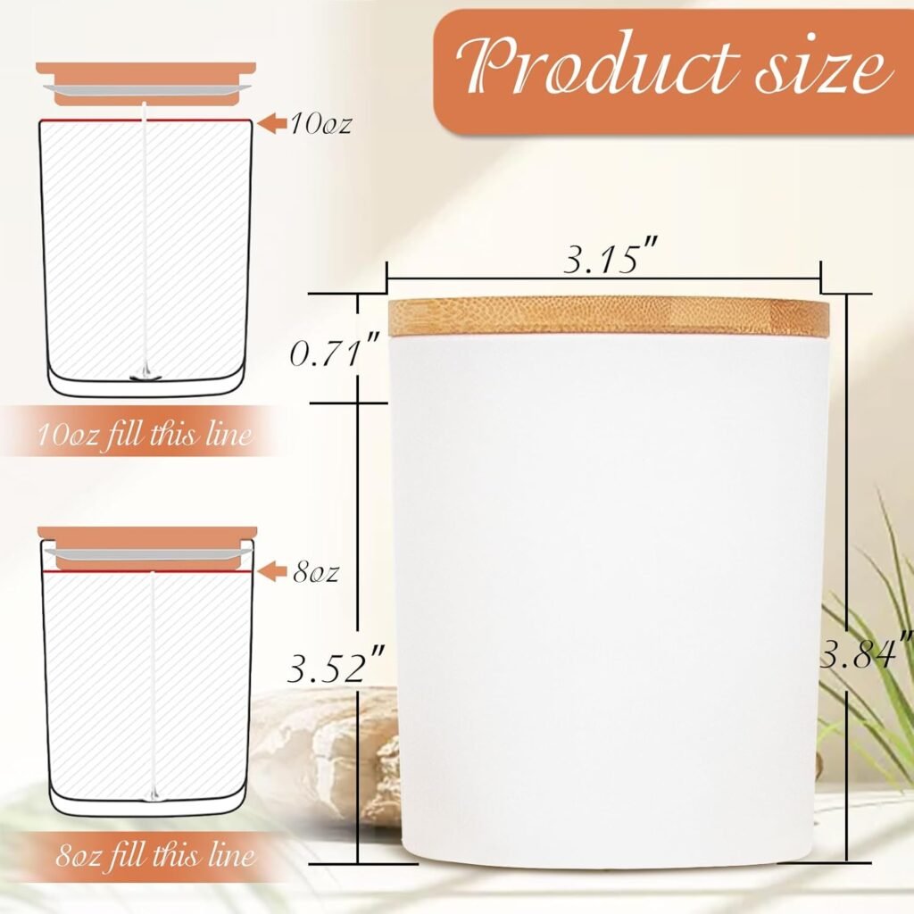 CONNOO 12 Pack 10 OZ Matte Black Glass Candle Jars for Making Candles with Airtight Bamboo Lids Nice Sticky Warning Labels for Candle Making Empty Container Bulk - Dishwasher Safe CONNOO 12 Pack 10 OZ Matte Black Glass Candle Jars for Making Candles with Airtight Bamboo Lids Nice Sticky Warning Labels for Candle Making Empty Container Bulk - Dishwasher Safe