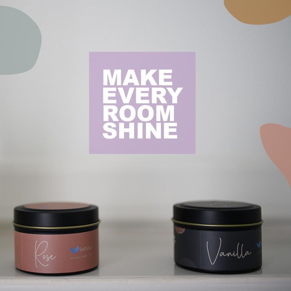 SoftOwl Premium Soy Candle Making Kit - Black Edition - Full Set with Electric Melter - Soy Wax, Big 7oz Jars  Tins, 7 Pleasant Scents, 10 Color Dyes  More - Perfect as Home Decorations