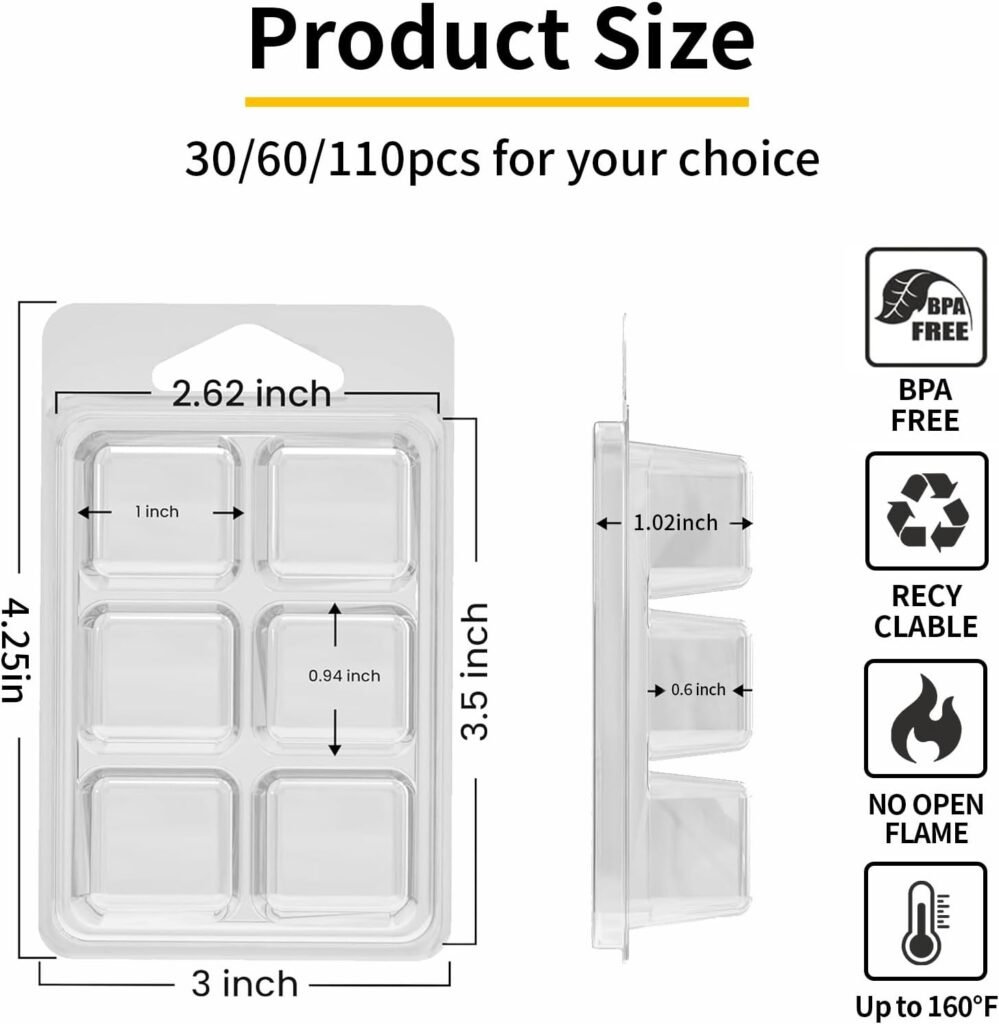 Wax Melt Container Clamshell Packaging Mold Box Stand for Plastic Clear Empty Wax Candle Melt Tart Packaging Cube Container Clamshell Mold Holder Organizer Tray Empty Shape Bulk wth Lid Wax Melt Container Clamshell Packaging Mold Box Stand for Plastic Clear Empty Wax Candle Melt Tart Packaging Cube Container Clamshell Mold Holder Organizer Tray Empty Shape Bulk wth Lid