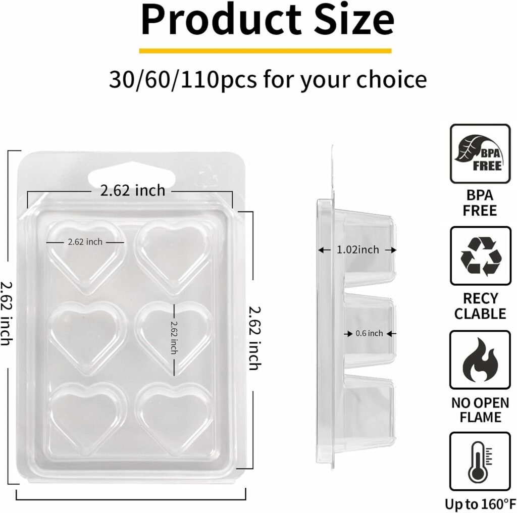 Wax Melt Container Clamshell Packaging Mold Box Stand for Plastic Clear Empty Wax Candle Melt Tart Packaging Cube Container Clamshell Mold Holder Organizer Tray Empty Shape Bulk wth Lid Wax Melt Container Clamshell Packaging Mold Box Stand for Plastic Clear Empty Wax Candle Melt Tart Packaging Cube Container Clamshell Mold Holder Organizer Tray Empty Shape Bulk wth Lid