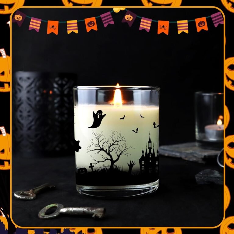 Ziliny 10 pcs halloween horror glass candle jars empty containers bulk 7 oz halloween glass jars with cork lids tins for 2