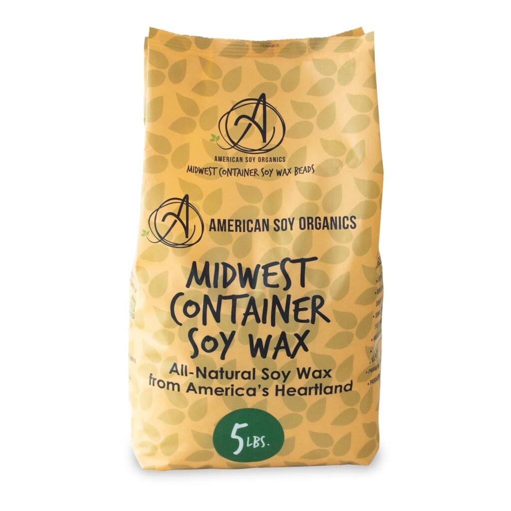100% Midwest Soy Wax Beads for Candle Making - Natural Candle Making Supplies - Paraffin-Free, Beeswax-Free Candle Wax for Container Candles, Tealights and Wax Melts, 5 lbs