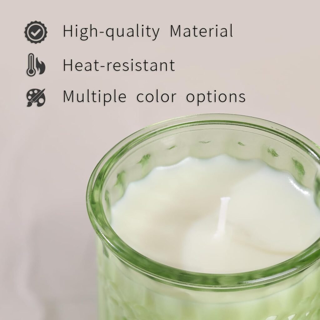 10pcs 7oz Thick Candle Jars for Making Candles, Green Empty Candle Jars Without Wood Lids, Candle Containers for Making Candles Bulk