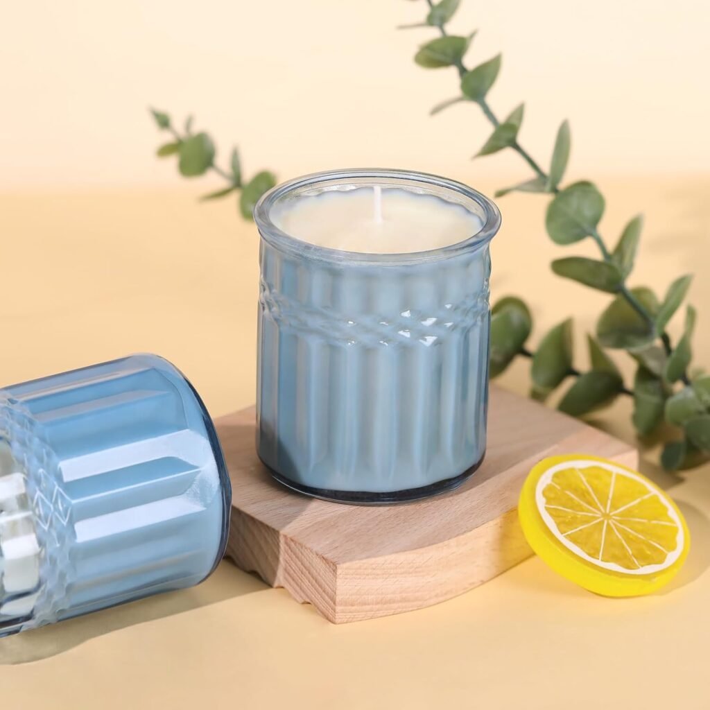 10pcs 7oz Thick Candle Jars for Making Candles, Green Empty Candle Jars Without Wood Lids, Candle Containers for Making Candles Bulk