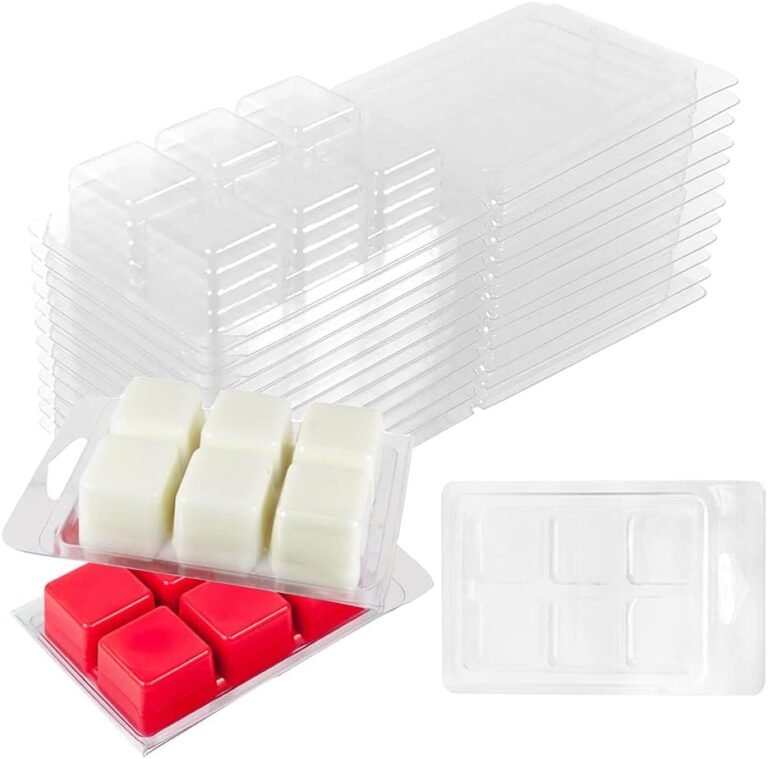 50 packs wax melt clamshells moldswax melt containers6 cavity clear plastic cube tray for wickless wax melt candles