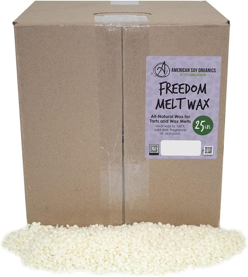 Freedom Soy Wax Beads for Wax Melts Making - Natural Candle Making Supplies - Paraffin-Free, Beeswax-Free Candle Wax for Tarts, Tealights, Wax Melts and Cubes, 25 lbs