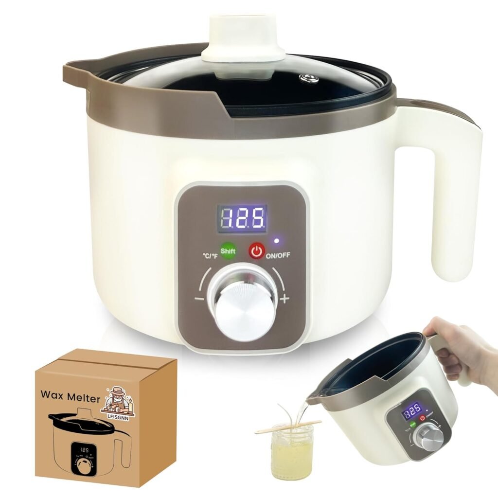 LFISGNN Candle Smart Wax Melter for Candle Making with Digital Temperature Control, Candle Wax Melting Pot with Electric ℉/℃ Control for Adults Begineers Making Candles