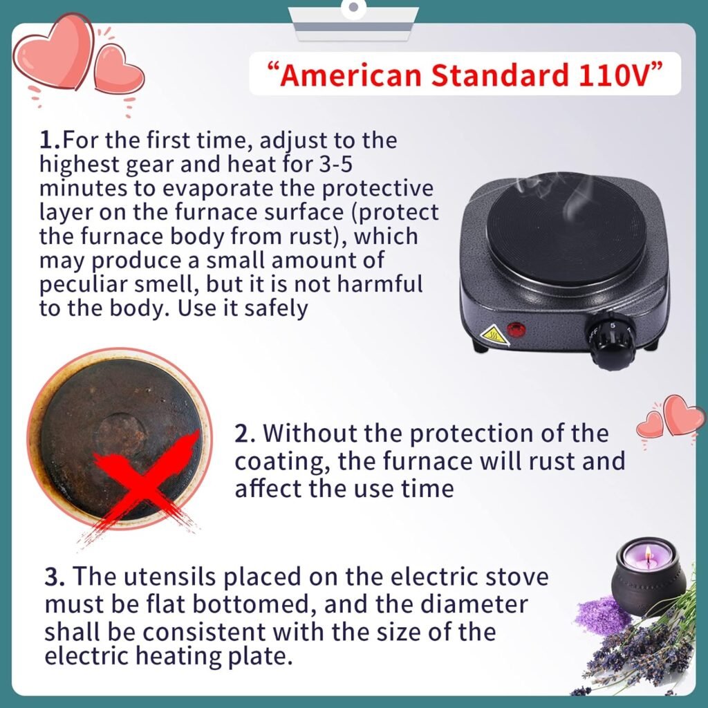 SAEUYVB Candle Making kit with Hot Plate,Candle Making Supplies,Candle Making Kit for Beginners with Melting Pot,Stirring Spoon and Anti-Scalding Pad Perfect Set Gift