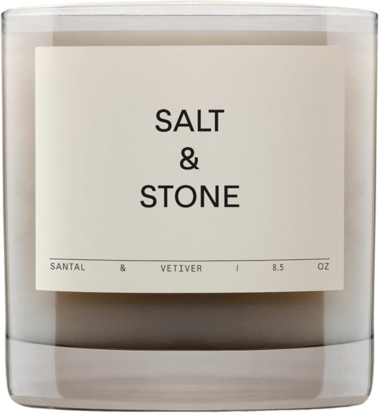 Salt stone scented candle for women men hand poured aromatic fragrant coconut soy blend wax 100 cotton wick long lasting