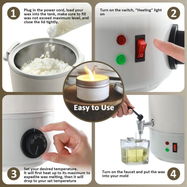 Tcfundy candle making wax melting pot 10l electric non stick candle wax melter pot 10l diy candle making kit for adults 1 3