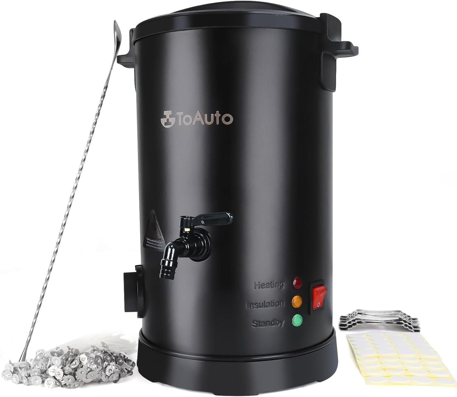Toauto wax melter for candle making large wax melting furnace with quick pour spout temp control10lbs capacity for candl