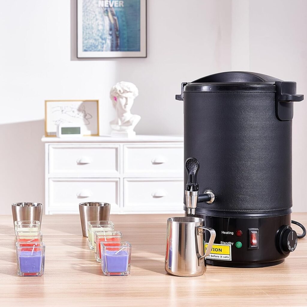 VEVOR Wax Melter for Candle Making, 6.5 Liter Large Electric Wax Melting Pot Easy Pour Spout, 9-Level Temperature Control, Easy Clean for Candle Soap Cream Beauty Bulk Production Business or Home