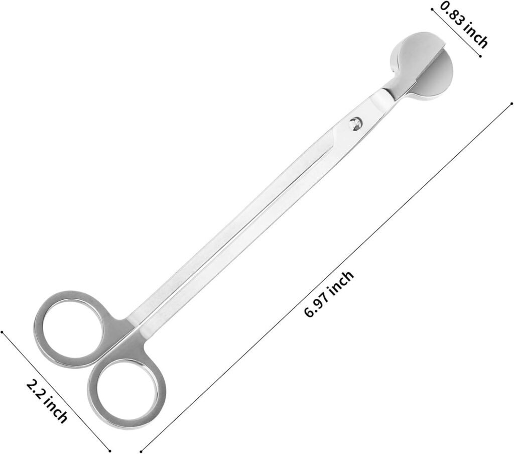 CHEFBEE Candle Wick Trimmer, Polished Stainless Steel Wick Clipper Cutter, Scissors, Reaches Deep Into Candles to Cut Spent Cord, Allow Cleaner Burn and Prevent Soot Buildup (Black)
