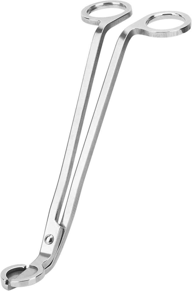 Chefbee candle wick trimmer polished stainless steel wick clipper cutter scissors reaches deep into candles to cut spent 4