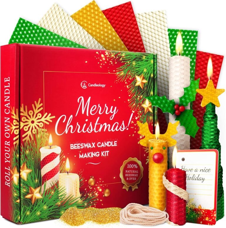 Christmas candle rolling kit beeswax candle making kit for kids adults christmas hanukkah kwanzaa diy winter candles cra