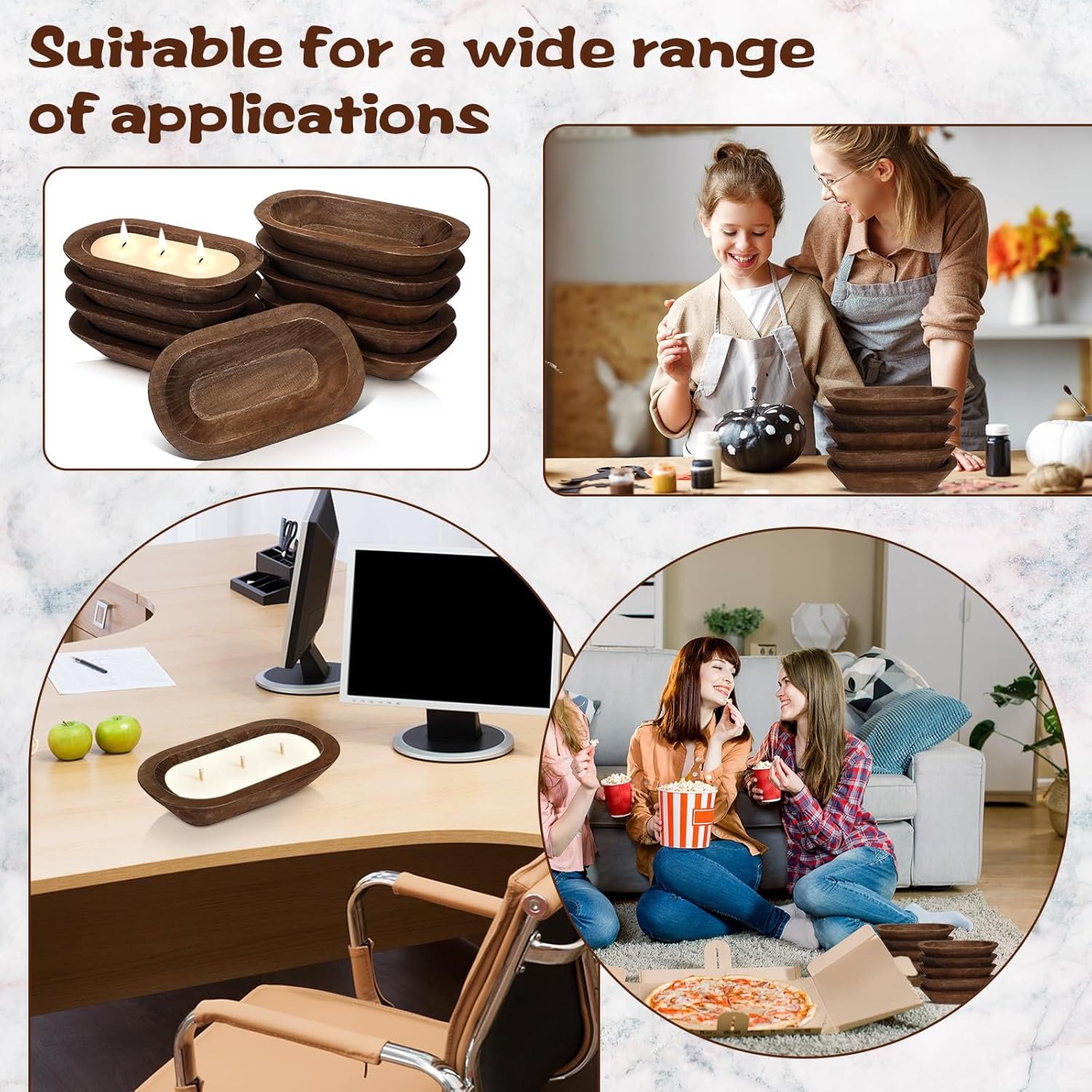 Nuogo 10 Pack Wooden Dough Bowls (Khaki) review