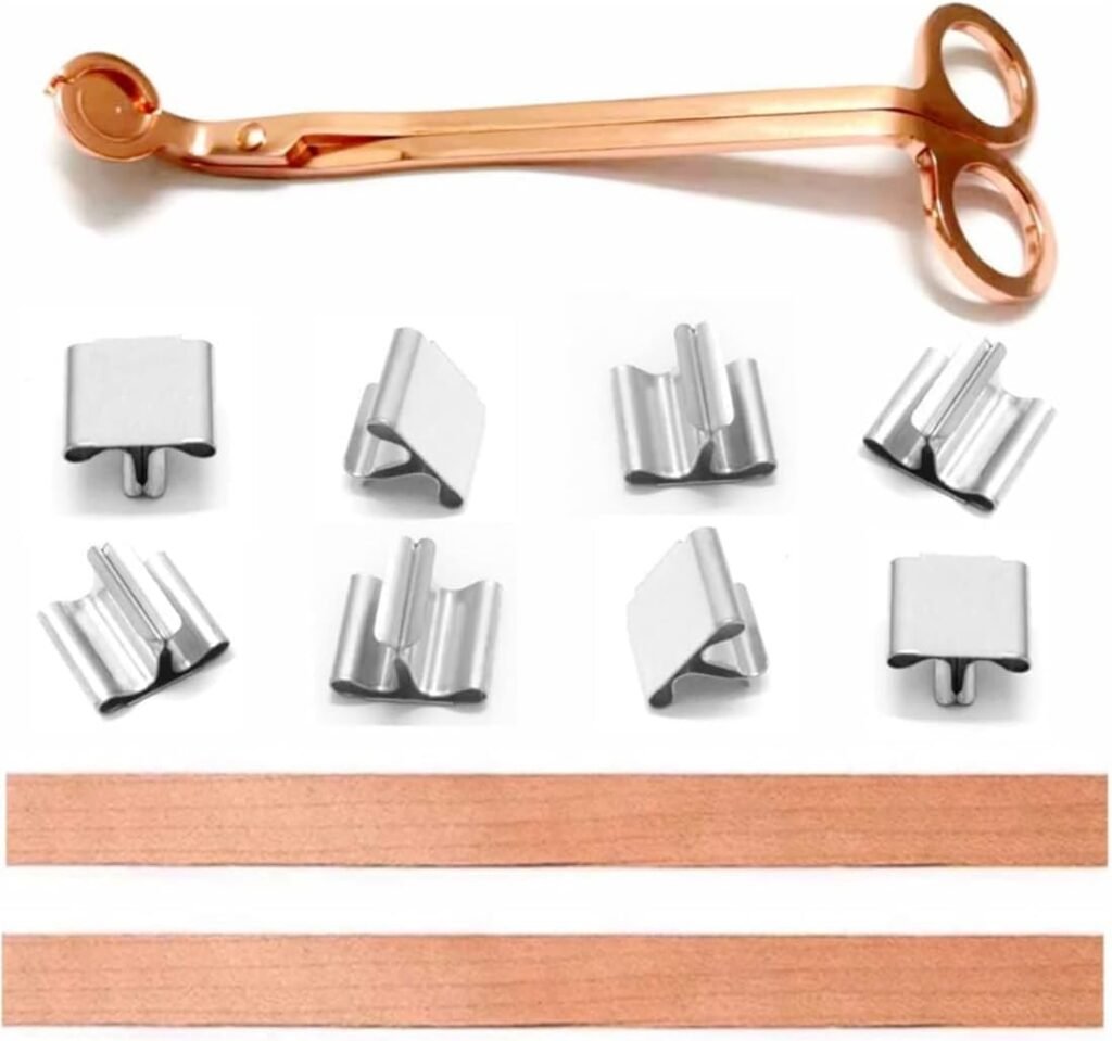 100pcs Wood Wicks for Candles,Wood Wicks for Candles Making Smokeless Wooden Candle Wicks with Trimmer Natural Crackling Wooden Wicks for Candle Making 5.1x0.5x0.04inch DIY Craft