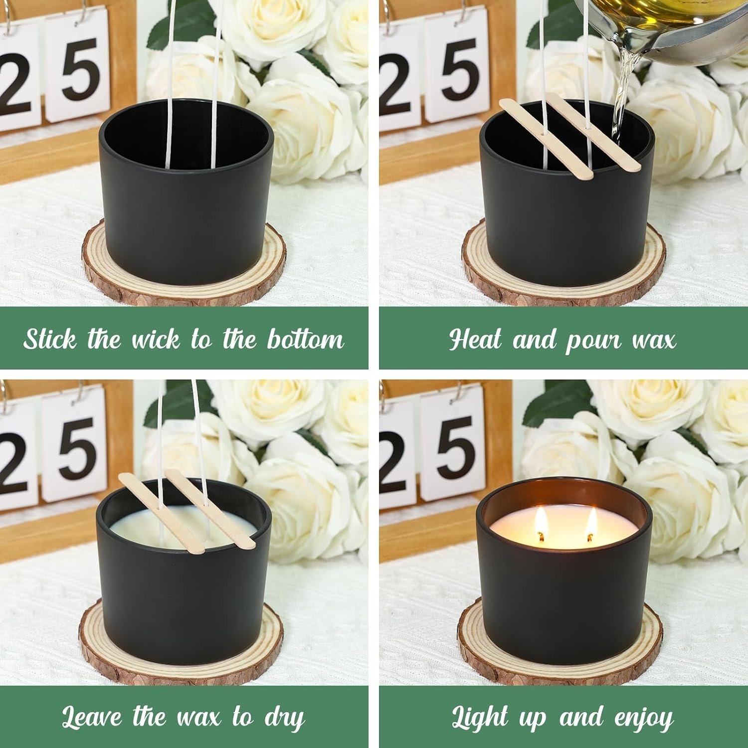 12oz Black Glass Empty Candle Jars 8 Pack review