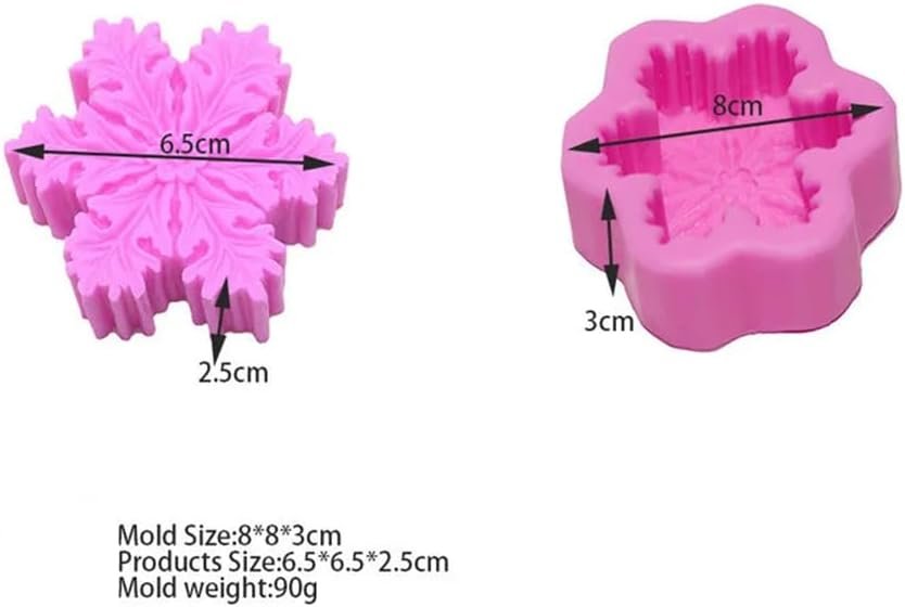 2 Pcs Silicone Snowflake Mold Candle Soap Day Aromatherapy Plaster Candle Decorating Mold Candy Chocolate Making Tools