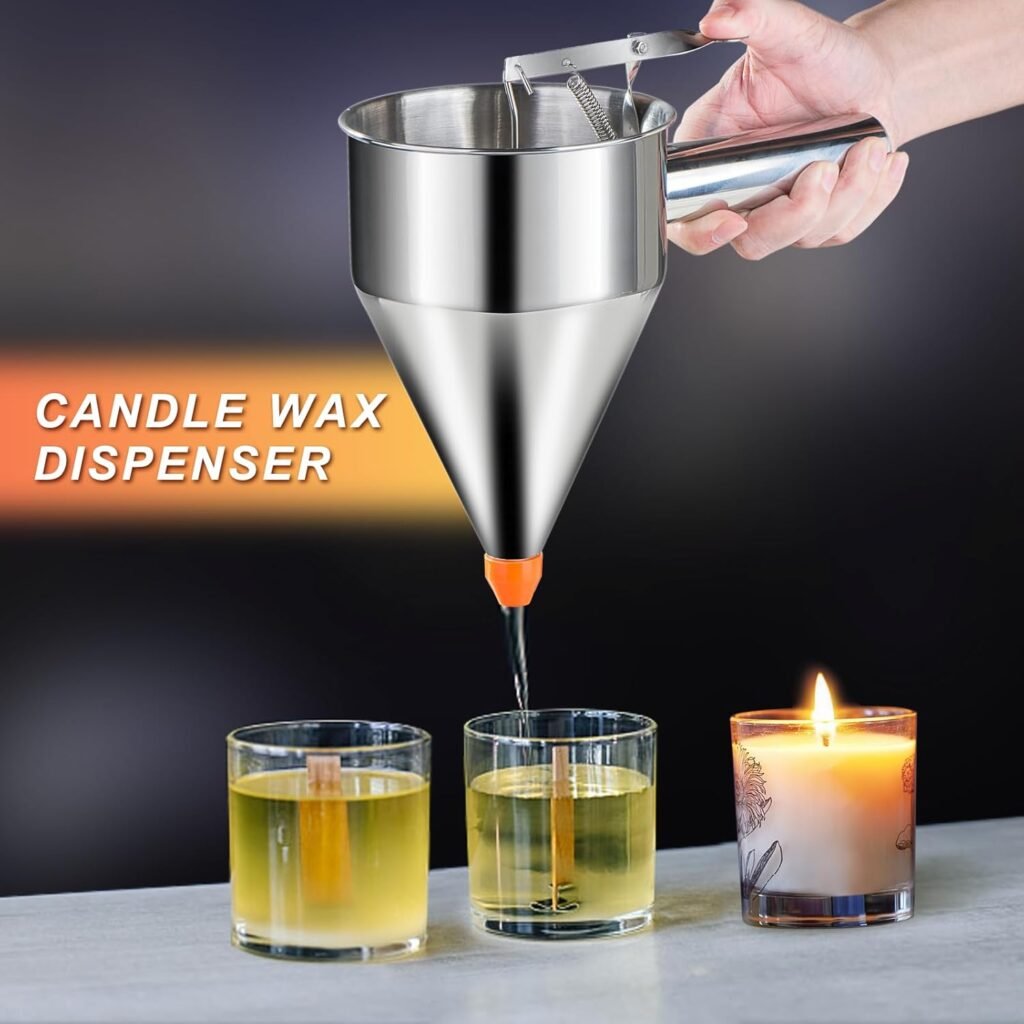 20oz Pancake Batter Dispenser, Multi-Caliber Stainless Steel Funnel Cake Dispenser with Stand Great for Pancakes, Cupcakes or Any Baked Goods