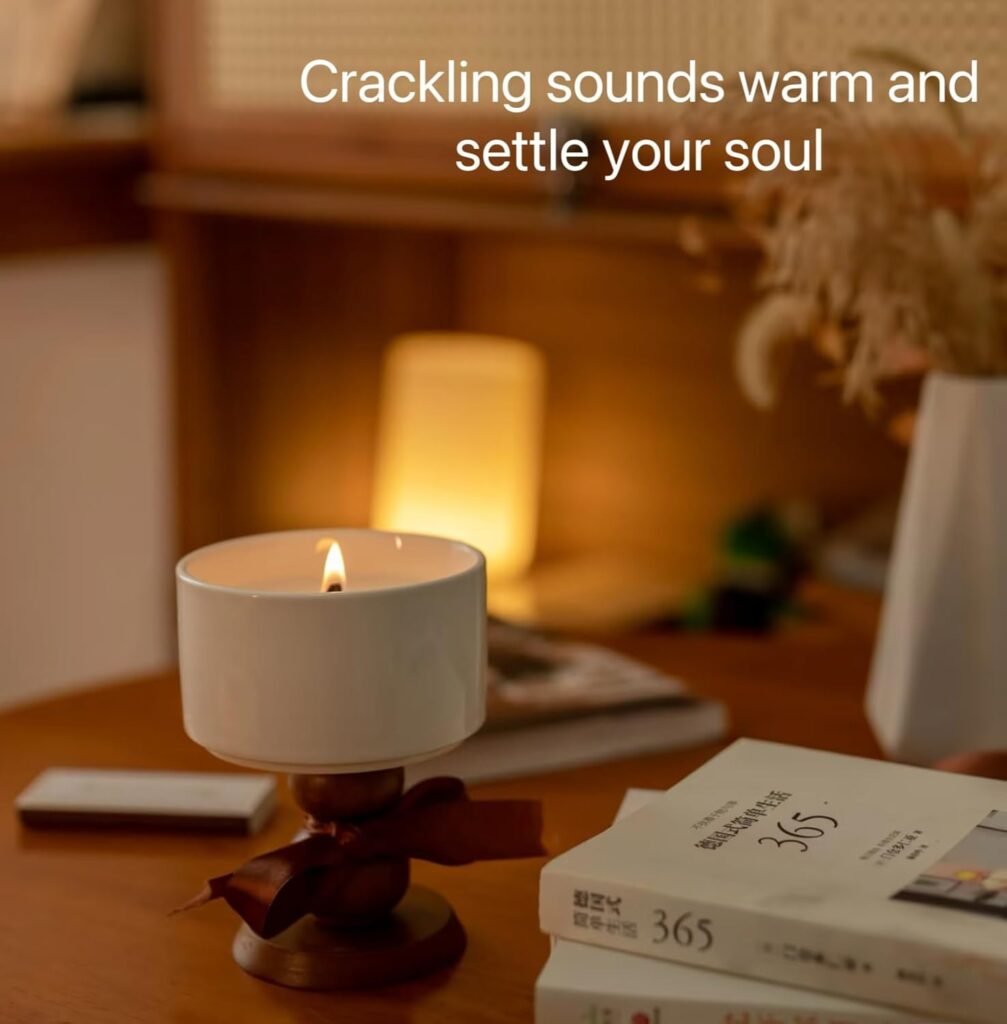 30 Sets Double-Layered Smokeless Cherry Wood Candle Wicks, Long Lasting Flame, Easily Burn, Candle Cores with Stand and Glue Dot, Warning Label for DIY Candle Making