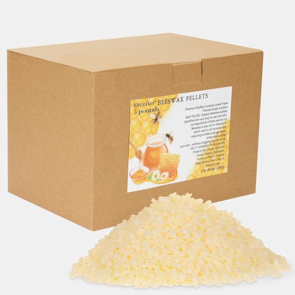 5LB Beeswax Pellets Beeswax for Candle Making Beeswax Pellets for Skin Beeswax Beads Beeswax Bulk Beeswax for Lotion Making for DIY and Craft Project 5LB Beeswax Pellets Beeswax for Candle Making Beeswax Pellets for Skin Beeswax Beads Beeswax Bulk Beeswax for Lotion Making for DIY and Craft Project