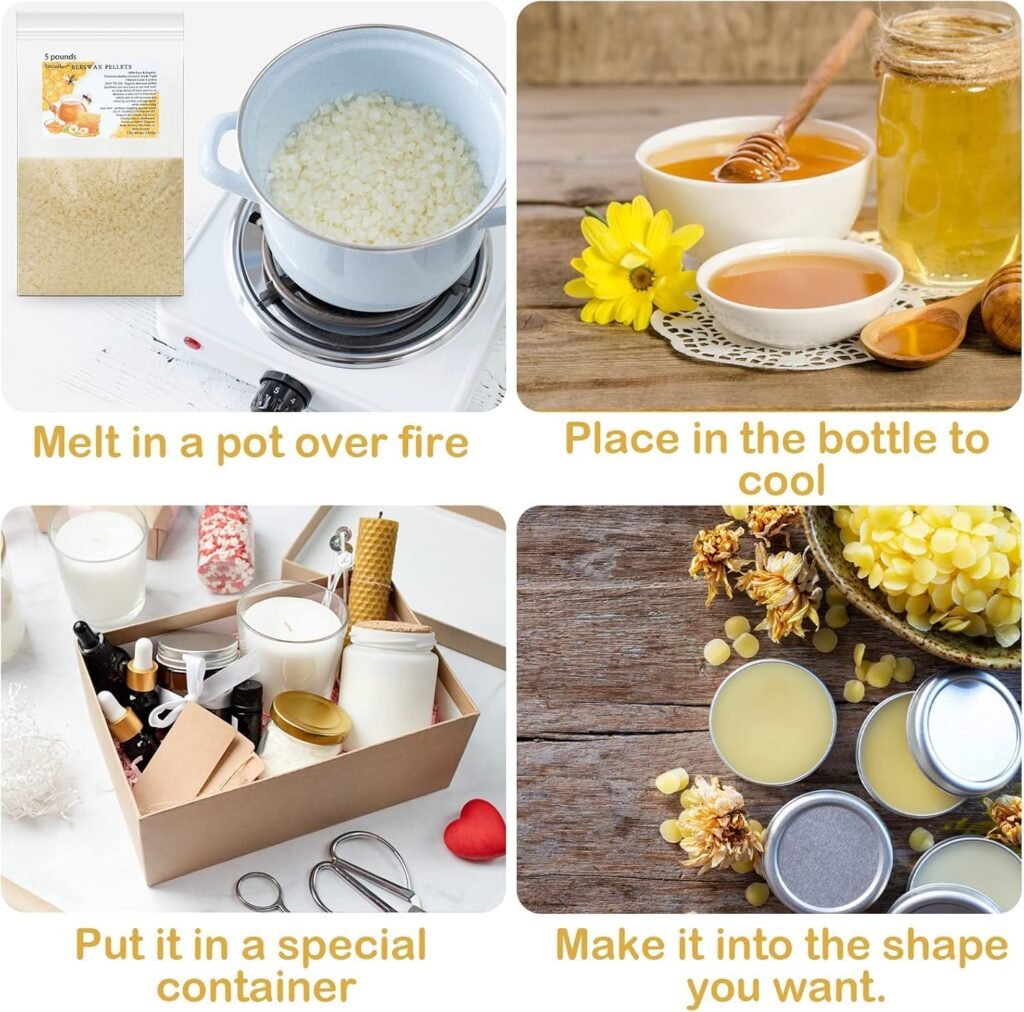 5LB Beeswax Pellets Beeswax for Candle Making Beeswax Pellets for Skin Beeswax Beads Beeswax Bulk Beeswax for Lotion Making for DIY and Craft Project 5LB Beeswax Pellets Beeswax for Candle Making Beeswax Pellets for Skin Beeswax Beads Beeswax Bulk Beeswax for Lotion Making for DIY and Craft Project