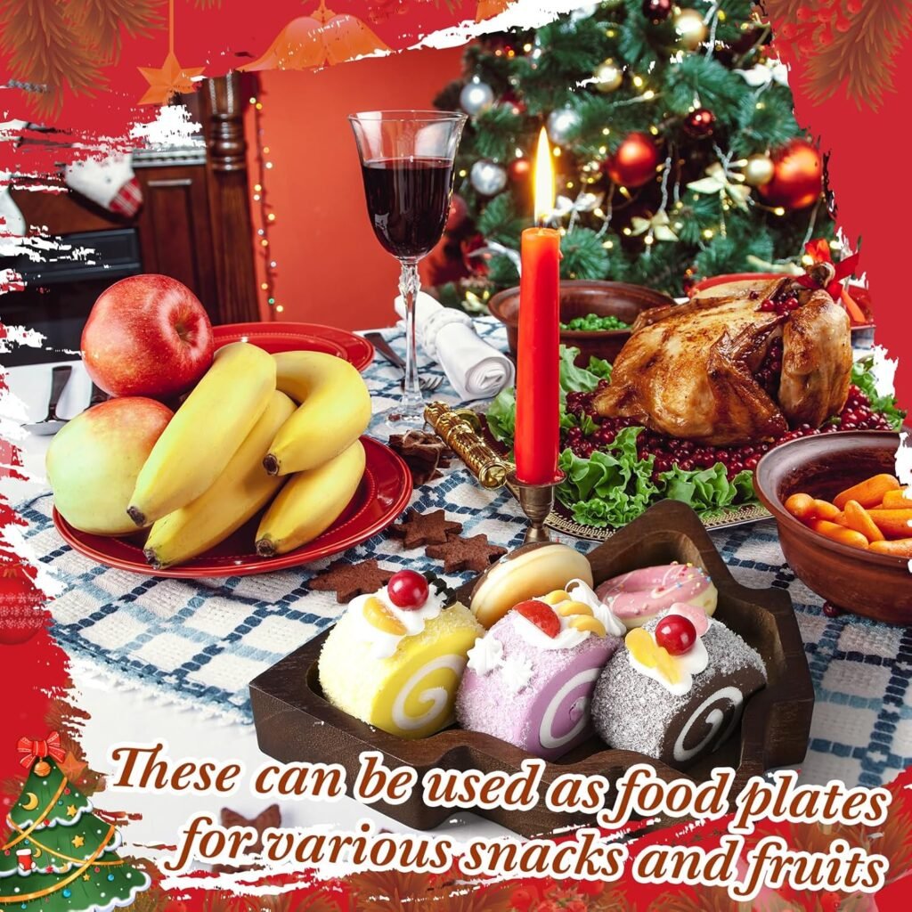 8 Pcs Christmas Wooden Candle Bowl Christmas Tree Tray Dough Charcuterie Board Rustic Xmas Sushi Plate Hand Carved Wood Bowl Paulownia Bowls for DIY Candles Decoration Dining Home 8 Pcs Christmas Wooden Candle Bowl Christmas Tree Tray Dough Charcuterie Board Rustic Xmas Sushi Plate Hand Carved Wood Bowl Paulownia Bowls for DIY Candles Decoration Dining Home