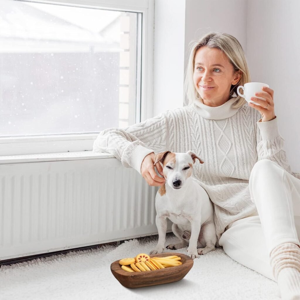 Amyhill 15 Pcs Wood Dough Bowl Bulk- 9.5 Inch Rustic Vintage Hand Carved Paulownia Wooden Candles Decoration Bowls for Home Bread Making DIY Craft(Brown)