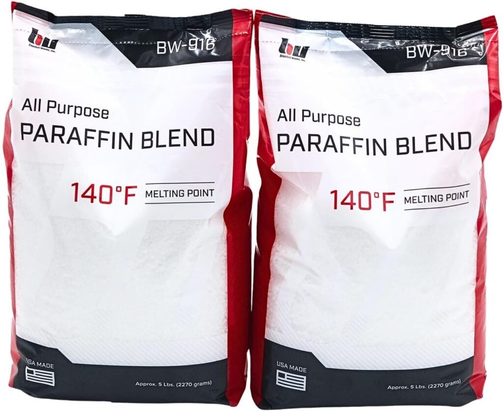 Blended Waxes, Inc. Multi-Purpose Paraffin Wax for Candle Making, Easy-to-Use Bulk Pastilles, Ideal for Lubricating, Waterproofing, Canning More, Premium Paraffin Wax Refills, 10 lb Pack Blended Waxes, Inc. Multi-Purpose Paraffin Wax for Candle Making, Easy-to-Use Bulk Pastilles, Ideal for Lubricating, Waterproofing, Canning More, Premium Paraffin Wax Refills, 10 lb Pack