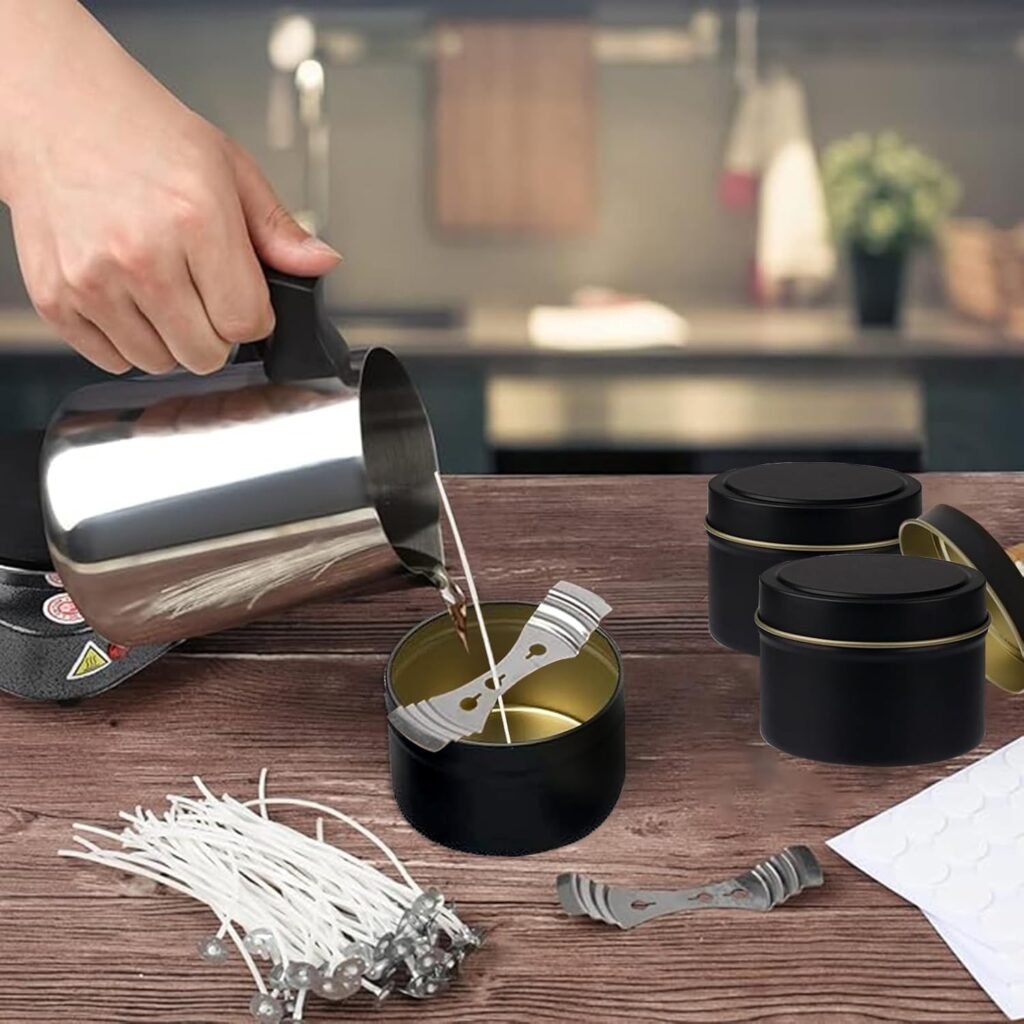 Candle Making Pouring Pot, 32oz Double Boiler Wax Melting Pot, 304 Stainless Steel Candle Making Pitcher with Heat-Resistant Handle and Dripless Pouring Spout Design