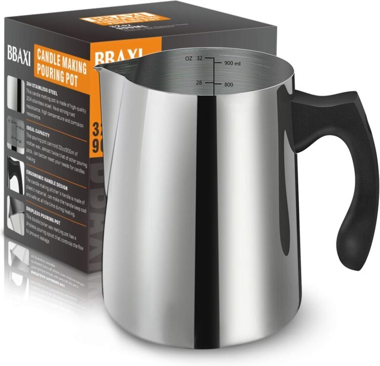 Candle making pouring pot 32oz double boiler wax melting pot 304 stainless steel candle making pitcher with heat resista